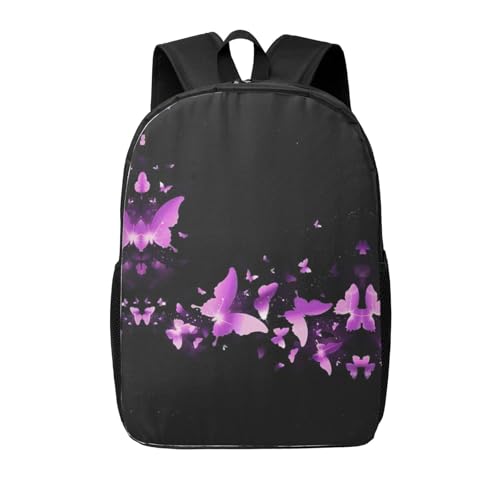 Mochila de viaje ligera EdWal con mariposas moradas perfecta para la universidad y el trabajo