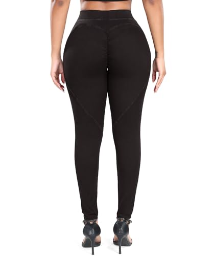 SEASUM Women's Butt Lifting High Waisted Heart-Shaped Jeans Stretchy Comfortable Legging Jeans Vintage Style4