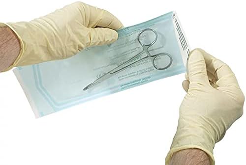 200 - Premium Self Seal Sterilisation Pouches. Heavyweight 70gsm Paper.Size 60mm x 100mm. Blue Tinted Transparent 2-ply Laminate Film allows easy viewing of the contents. PBS Medicare Best Price Pouches.