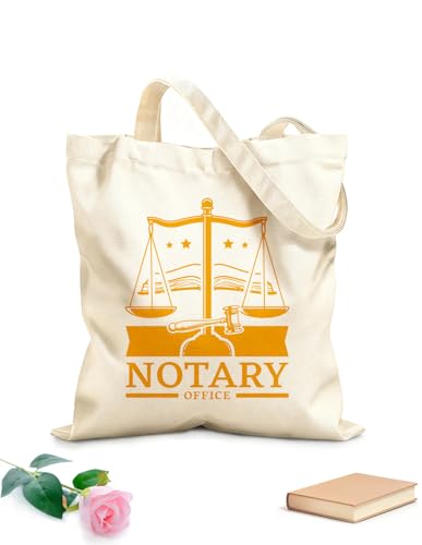XIARON Bolsos de lona de algodón para mujer oficina notarial ley libro abierto libra justicia legislacióng Tela de 340g/m² de grosor Reutilizable M Amarillo mostaza