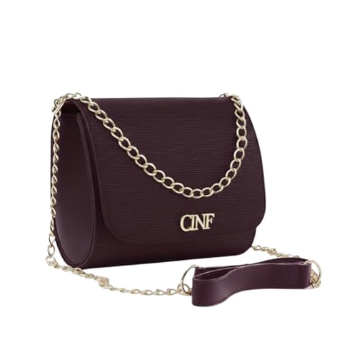 Bolsa Feminina Pequena De Lado E Transversal Tira Colo Corrente (Bordô)