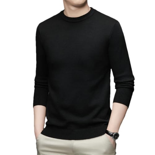 Men's High-Neck Long Sleeved Solid Color Sweater - Soft Warm and Comfortable Top