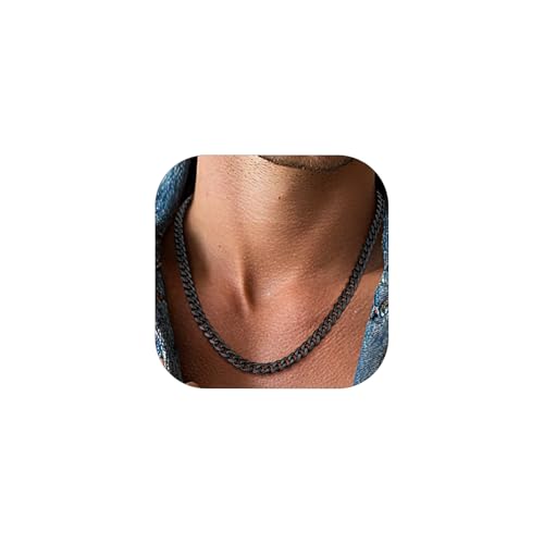 PROSTEEL Miami Cuban Link Chain for Men, 18K Gold/Black/Stainless Steel Necklace,6mm/9mm/12mm Width, Upgrade Clasp & Durable Chain for Mens Womens Jewelry,18"-30",with Gift Box 26 inches 02.