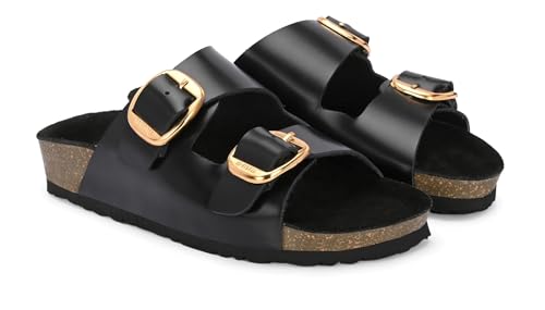 Image of AFROJACK Orginal Leather Sandals | Casual Sliders For Womens Stylish, Outdoor & Fashion Forward, Comfortable Cork Sandals for Women With Natural Cork and EVA Sole (sw406)