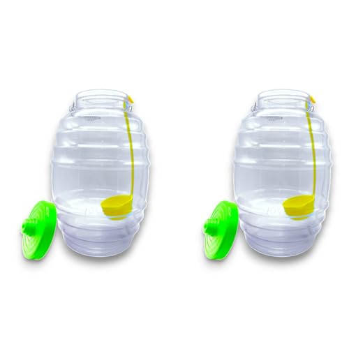 La mejor selección de Vitroleros de plastico en mexico al mejor precio. 47 Dispensador de Agua con Asa y Cucharón, Plástico Transparente, 20 Litros, Vitrolero Tipo Barril (Transparente, 2pz)