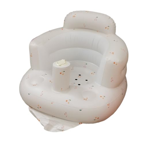 Image of Inflatable Baby Seat, Baby Floor Seats for Babies 3-36 Months, Sit Up Chair with Built-in Air Pump, Portable Infants Back Support Seater, Sit Me Up Seat for Home, Travel (Cherry, M)