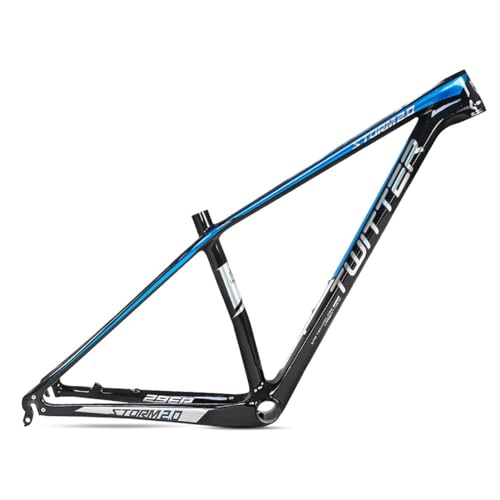 15''/17''/19'' �J�[�{���t�@�C�o�[ �}�E���e���o�C�N�t���[�� 27.5er 29er XC �n�[�h�e�[�� �N�C�b�N�����[�X 135mm �o�C�N�t���[�� �f�B�X�N�u���[�L �������[�e�B���O(Black-blue,15x27.5'')