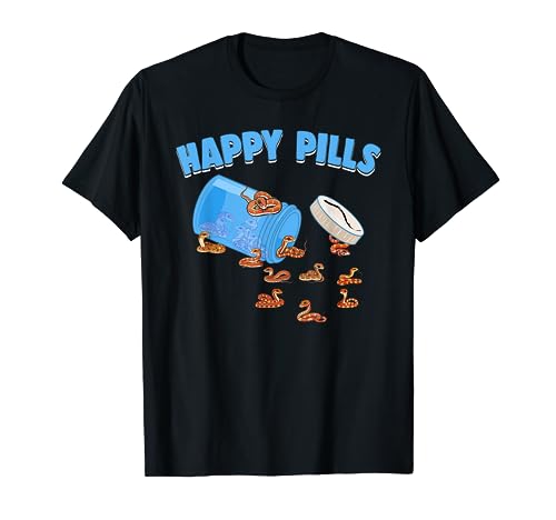 Happy Pills Corn Snake Reptiles Funny Snakes Lover Novelty T-Shirt