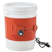 VEVOR Fassheizer 800W, Silikon-Heizband für 5-Gallonen-Fässer, einstellbarer Thermostat 30-150°C, mit CE-Zertifikat, Orange