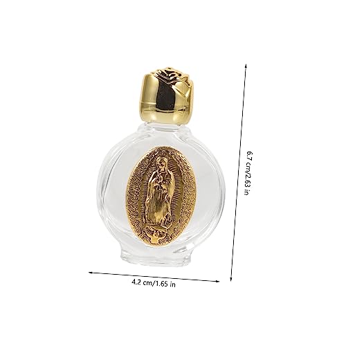 VILLCASE Embossed Glas Weihwasserflaschen 2 Stück-Pack Leere Dekorative Behälter mit Veredeltem Design für Taufe Hochzeit Reisen