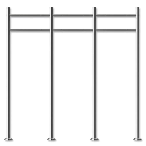 Metzler Briefkasten Ständer aus Edelstahl 3-Fach horizontal - Briefkastenständer für 3 Briefkästen, Briefkasten Standfuß 3er rostfrei und wetterfest | Gesamthöhe 112,70 cm | Modell Erpo