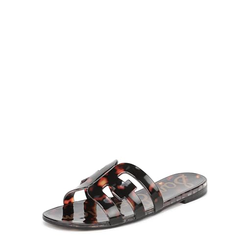 Sam Edelman Women's Bay Jelly Flat Sandal, Tortoise, 12
