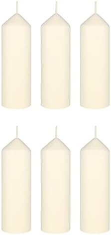 Mega Candles 6 pcs Unscented Round Dome Top Ivory Pillar Candles, Low Cost Single Use Event Wax Candle 2 Inch x 6 Inch, Ideal for Weddings, Parties, Events, Occasions, Florists, Prayers, Vigils