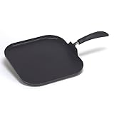 IMUSA USA 10.5' Nonstick Premier Square Griddle Pan with Handle, Black
