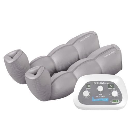 Presoterapia para Casa – Botas de Masaje para Piernas Cansadas, Drenaje Linfático y Circulación, Presión 30-250 mmHg, 4 Modos, 4 Camaras Superpuestas