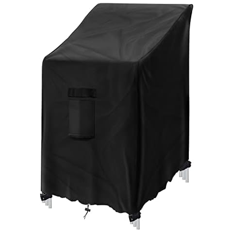 GARPROVM Abdeckung für Stapelstühle, Schutzhülle für Gartenstühle 64*85*120 cm, wetterfest Stuhlabdeckung Oxford Gewebe Wasserdicht Gartenstuhl Abdeckplane für Balkonstühle Sessel Cover