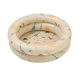 Hapivida Baby aufblasbarer Schwimmbad 87 × 26 cm Tragbares Baby Blowd Swimming Pool Familie Süßes Stil Verdickter Wasserpool für die Sommerwasserparty (Beige Dinosaurier)