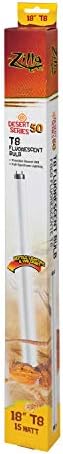 Zilla Reptile Pet Habitat Lighting UVB Fluorescent Desert T8 Light Bulb, 15 Watt