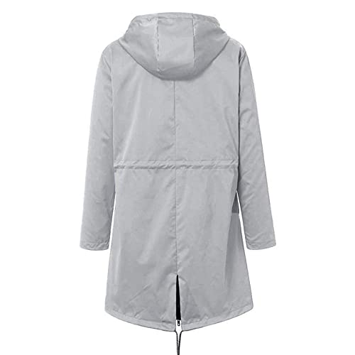 Geillgi Rain Jacket For Women Solid Waterproof Rain Jacket Outdoor Stripe Hooded Raincoat Windproof Daily Active Windbreaker #TOP4