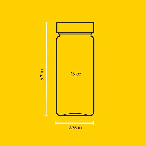 image for JoyJolt Glass Juice Bottles, 16 oz Glass Bottles with Caps. Set of 8 J