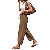bawilom Cotton Linen Pants for Women Drawstring Hi... #1