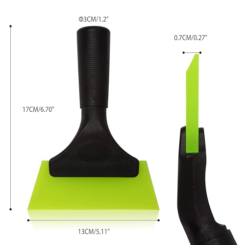 Image of Multi-Purpose Shower Glass Squeegee, 5 Inch Household Squeegee with Non-Slip Handle, Small Squeegee for Tile, Glass, Mirror, Shower, Window Film Installation(Green)