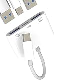 【Adaptateur USB-C Multifonction 】Équipé de deux ports USB 3.0 pour connecter clavier, souris, clé USB, lecteurs de carte et plus, ainsi qu'un port USB-C rapide pour la recharge simultanée pendant le transfert de données.(Veuillez noter que le port femelle USB-C est uniquement utilisé pour le chargement.)