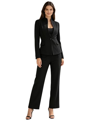 Tailleur pantalon jambes larges pour femme actif au bureau et en réunion