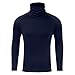 Men's Thermal Compression Shirts Hoodie with Mask, Long Sleeve Winter Sports Base Layer Top, Active Running Shirt Navy