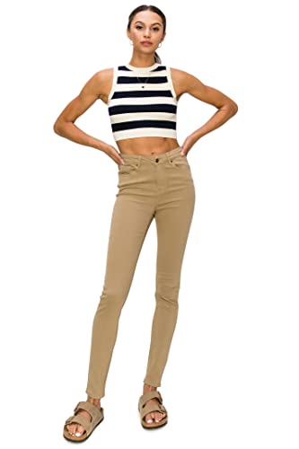 KHAKI & BLUE Women’s The Everyday Garment-Dyed Skinny Jeans – Soft Stretchy High Rise Comfy Casual Pants4