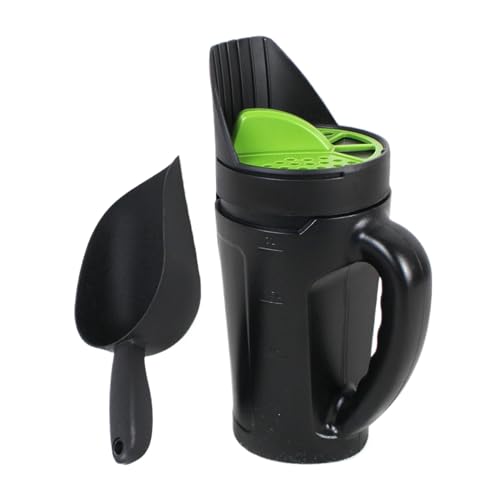 Esparcidores de mano para césped, 2,5 L de apertura ajustable, dispensador de batidos con pala, agitador de tamaño de múltiples agujeros, hielo y nieve para una aplicación de precisión