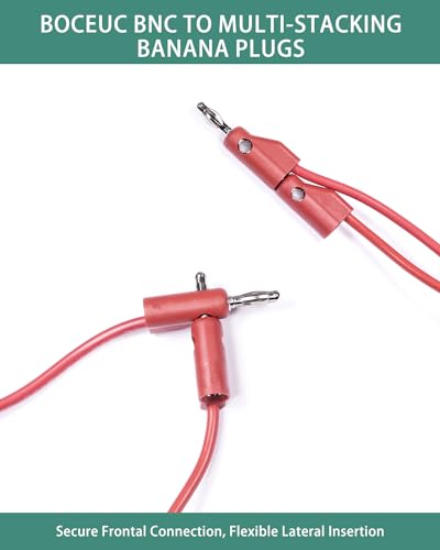 Image of BNC Test Leads, BNC to Multi-Stacking Banana Plugs, Test Lead Breakout Cable for Multimeter, 5A Current Rating, 1 Pack