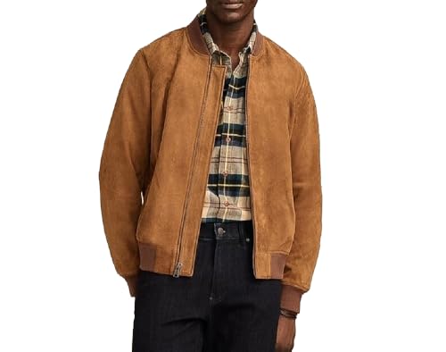Isaac & David Chicago Suede Bomber Leather Jacket Men - Suede Bomber Jacket Warm Light Real Leather Bomber Jacket Men3