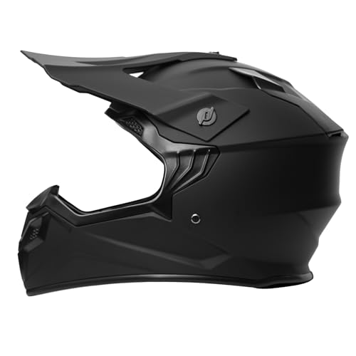 Youth Motorcycle Off-Road Helmet ECE22.06 Approved Full Face Motocross Street Mountain Dirt Bike ATV Off-Road BMX MX ATV Helmet(Black L)