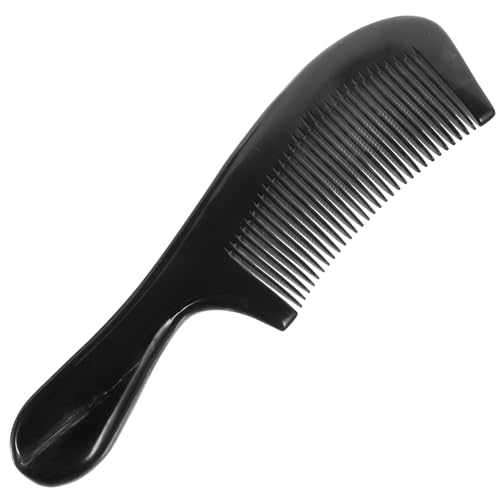 OUNONA Peine de Cuerno Natural Grueso y para Cabello Peine de Masaje con Redondeados para Cabello Textura Natural Color Variable