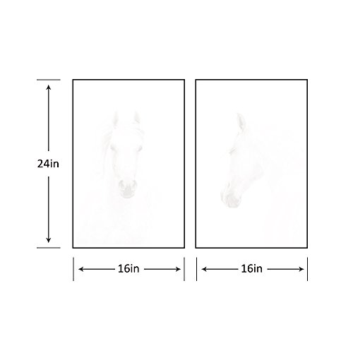 Sumgar Horse Pictures Wall Decor Animal Head Wall Art Black And White Living Room Bedroom Nursery Bathroom Decor,Framed Paintings Modern Farmhouse Prints Contemporary Artwork 2 Panel,16X24 In #TOP5