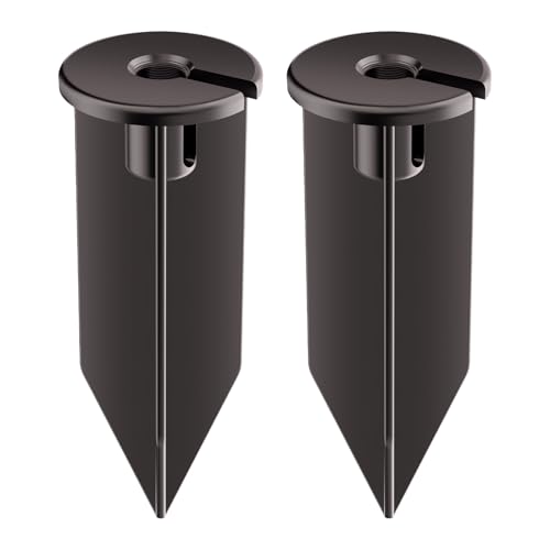 Landscape Light Stakes Replacement 1/2 NPT Female Thread Spikes for Kitchler Stake 8 In-Ground Landscape Lighting Parts with Side Wire Way for Easy Installation Diameter 3 Large Head 2-Count