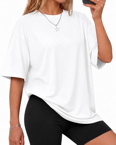 GAYHAY White Oversized Tshirts for Women - Summer Spring Tops Short Sleeve Tee Shirts Fashion Casual Workout Clothes 2026