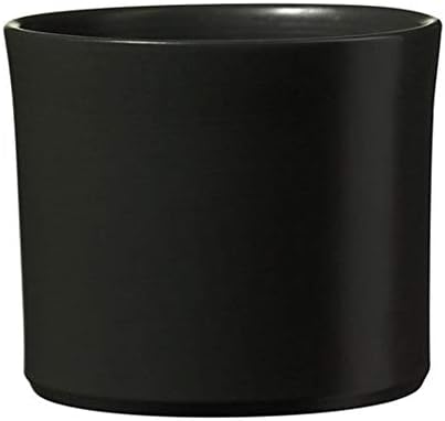 8 Inch Modern Black Planter- Black Round Ceramic Flower Pot 8'' | Minimalist for Indoor Medium Planter | Fits in 8 inch Mid Century Plant Stands | Cylinder Plant Pots | Black Round Vase