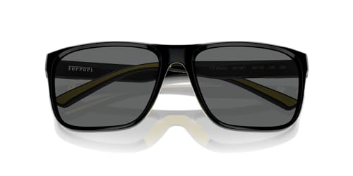 Image of Scuderia Ferrari mens Sporty Elegance With Matte Black Square Frames and Polarized Grey Lenses Square Sunglasses