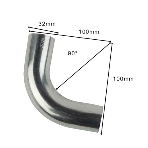 Edelstahl Abgasrohr Winkelverbinder, Standheizung Abgasrohr Zubehör, Edelstahl-Winkelrohr, 90-Grad-Bogen für Rohrherstellung (32 mm)