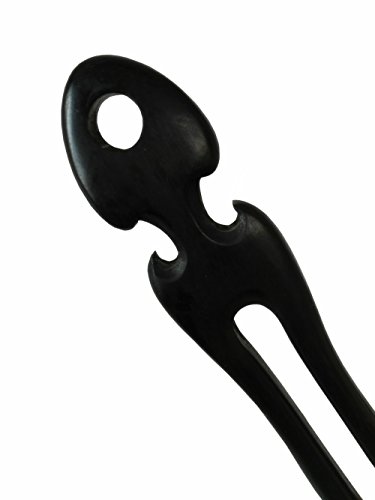 FINGER LOVE Handmade Carved 2-Prong Wooden Hairpin vintage Chopsticks Chinese Decorative Accessory Hair Stick Double Edge Ebony Wood