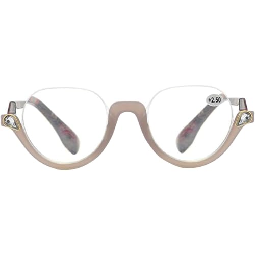ZDDOUS Gafas de lectura de ojo de gato para mujer Lector de diseño retro Gafas de computadora con Bisagras de resorte (Gris violeta,4)