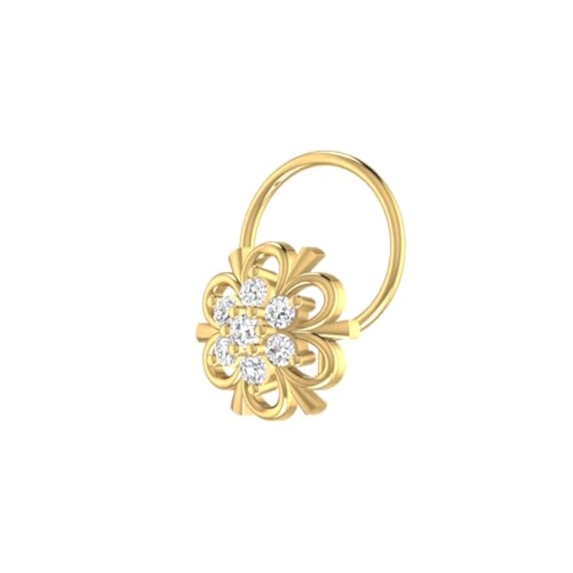 Women's 9K BIS Hallmarked Yellow Gold Stud Nosering