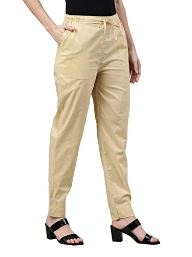 Image of GO COLORS Soft Cotton Pant Full Length for Women| Breathable, Mid Rise