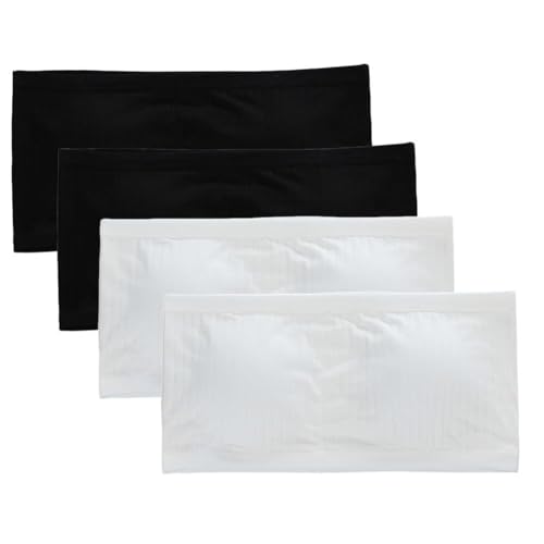 4-Pack Training Bras for Teen Girls – Comfort Cotton Strapless Full Cup Bras with Chest Pads