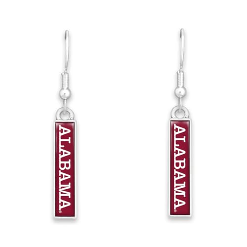From the Heart Alabama Crimson Tide Nameplate Earrings Silver Jewelry Gift UA