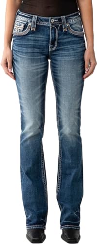 Rock Revival - Womens Hibiscus RP2765B204 Bootcut Jeans, Color Denim, Size: 282