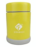Thermos for Kids By Fenrici [10 oz] | No Plastic Contact With Hot Food | Hot or Cold Food Lunch Container For Kids | BPA-Free, Double-Wall, Durable Stainless Steel Vacuum Insulated Food Jar | Yellow