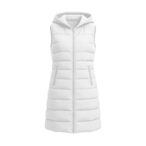 Gumipy Women Puffer Vest Long Hooded Quilted Vest Lightweight Puffer Coat - image 6